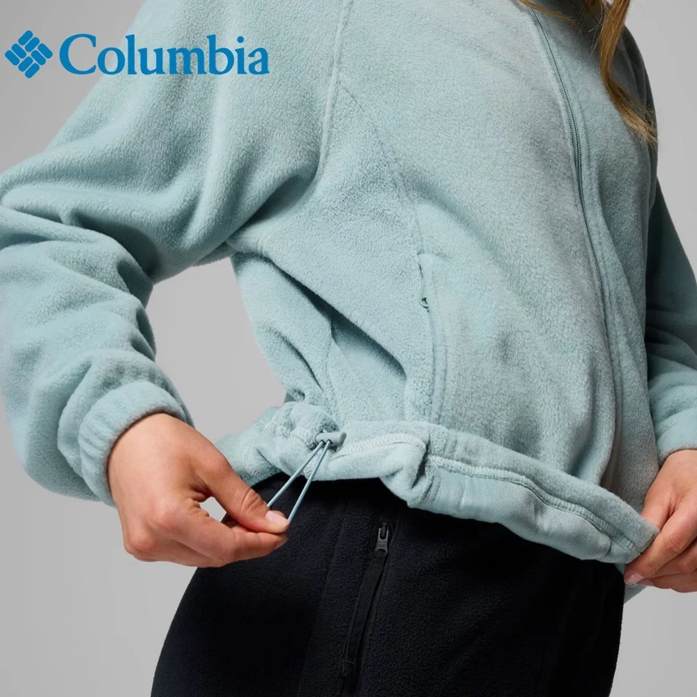 Columbia Benton Springs Full Zip Fleece Jacket Women’s XS Mint Blue Small Spot - Picture 2 of 12